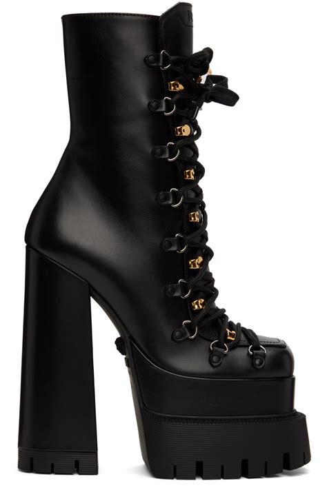 versace pointed platforms|Versace platform boots.